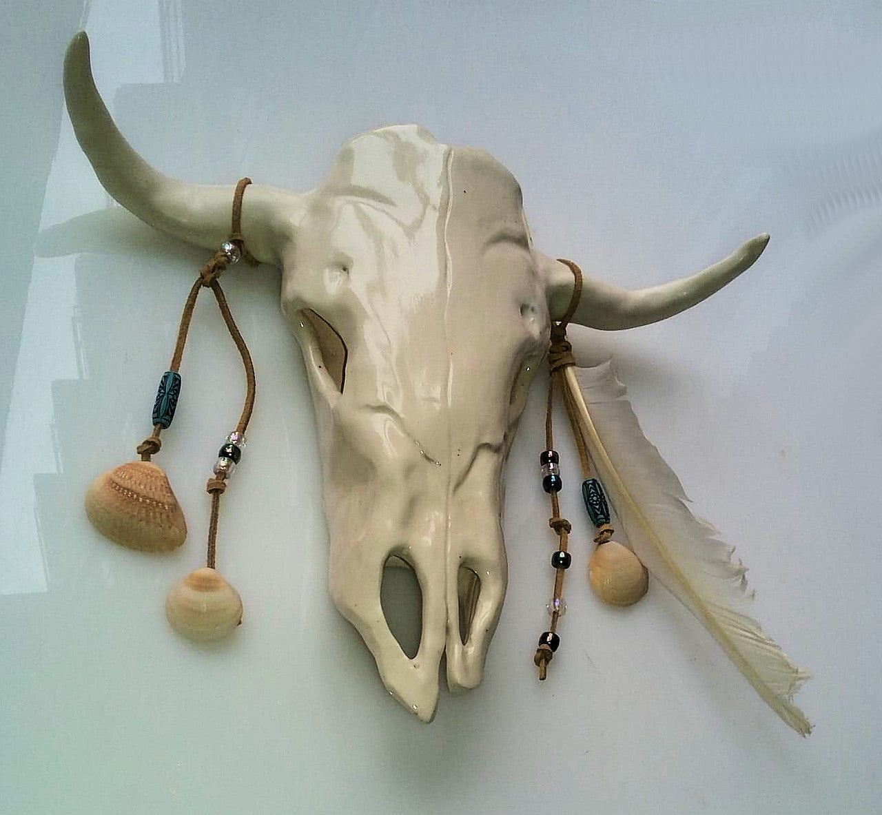 White Elk Wall Hanging: Perseverance, Reach for the Sky: by Naomi Knecht-3