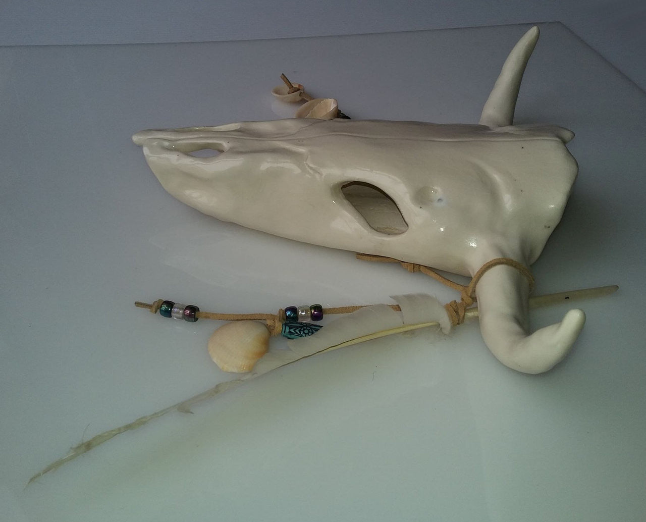 White Elk Wall Hanging: Perseverance, Reach for the Sky: by Naomi Knecht-2