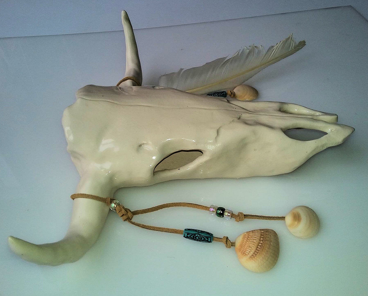 White Elk Wall Hanging: Perseverance, Reach for the Sky: by Naomi Knecht-5