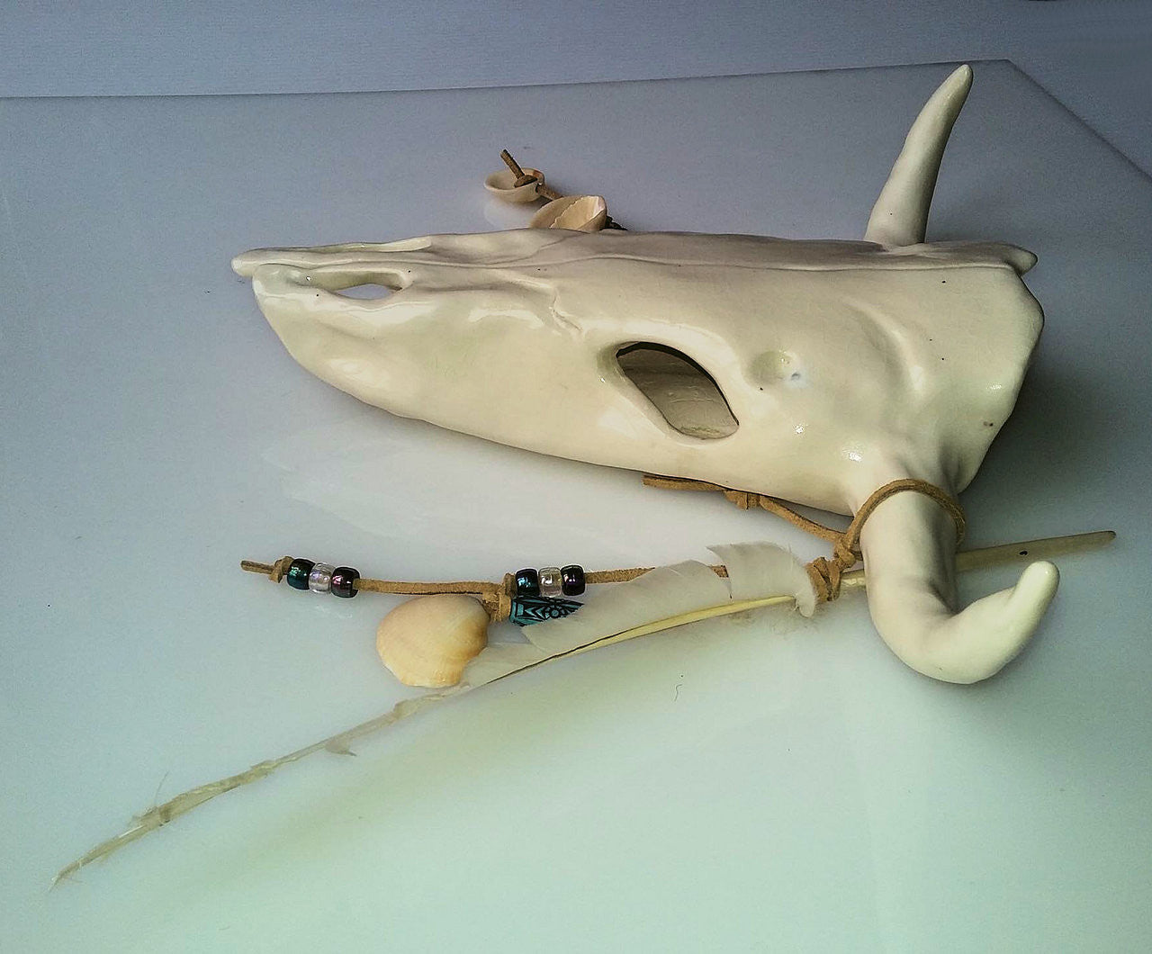 White Elk Wall Hanging: Perseverance, Reach for the Sky: by Naomi Knecht-7