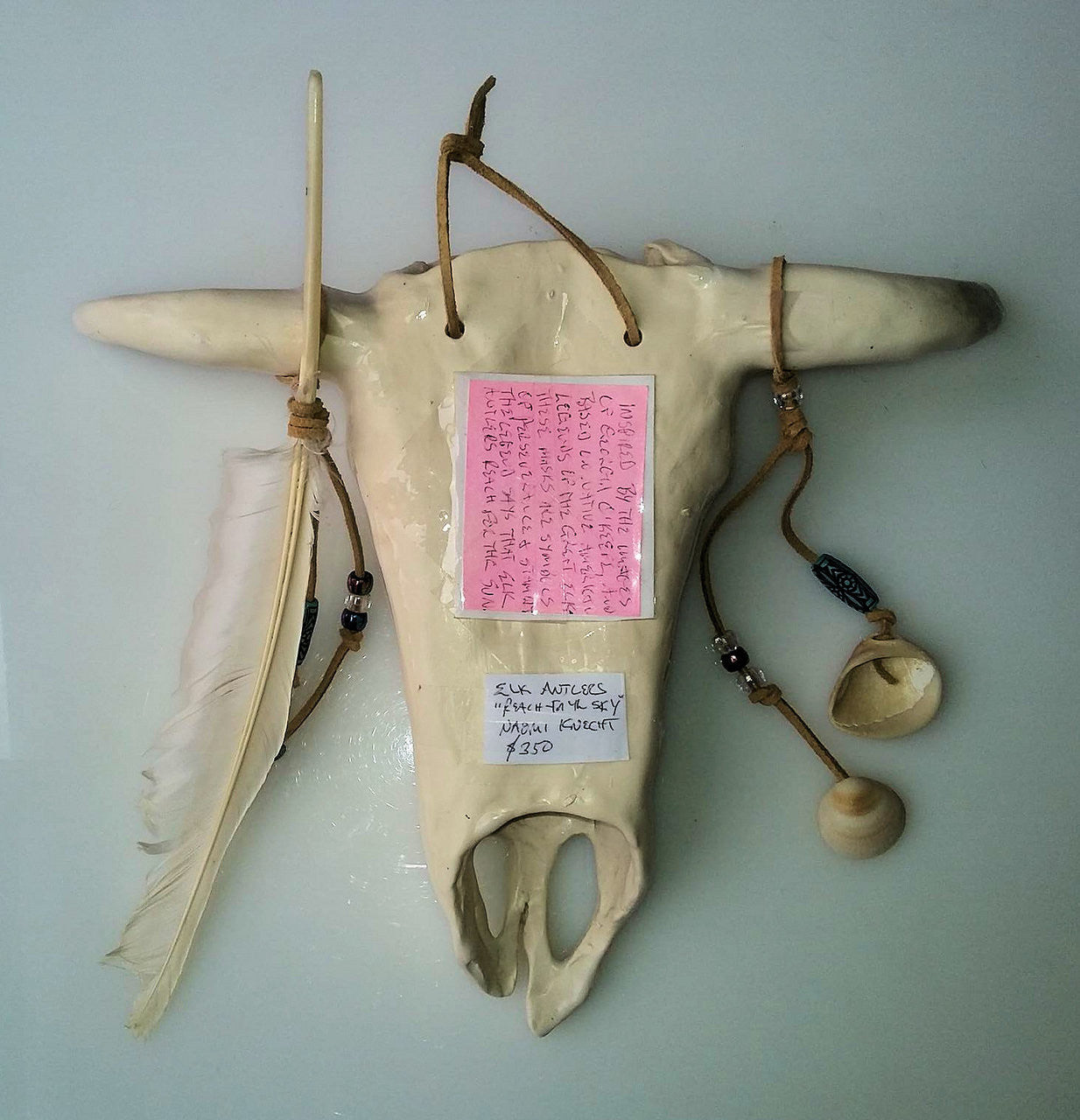 White Elk Wall Hanging: Perseverance, Reach for the Sky: by Naomi Knecht-10